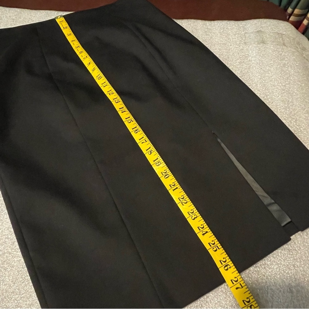 Ted Baker Women's Size 3 Pencil Skirt Black Exposed Zipper with Side Slit M - Picture 13 of 15